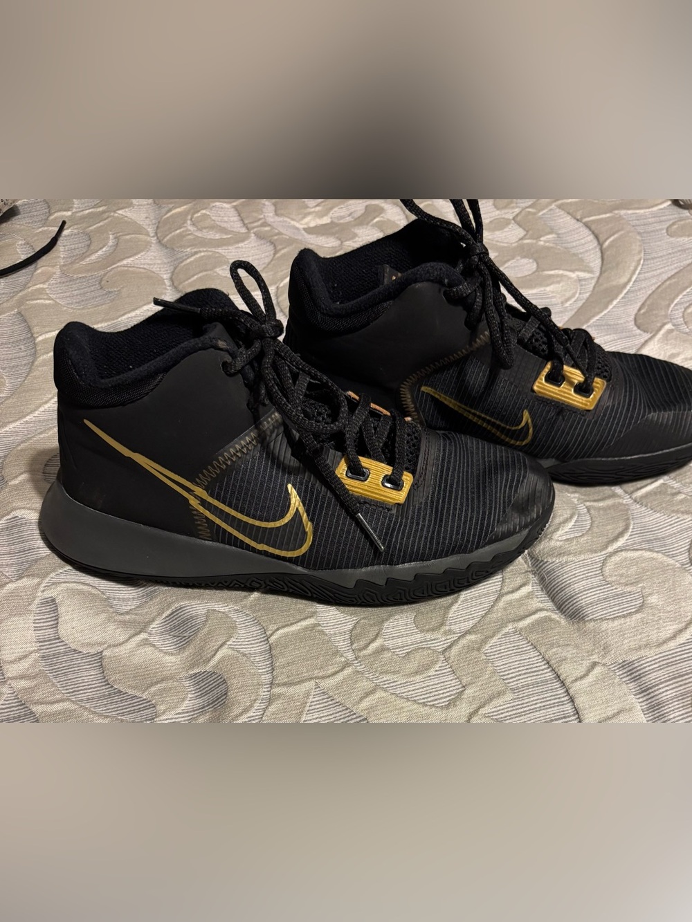 Nike Kids Black and Gold High-Top Sneakers
